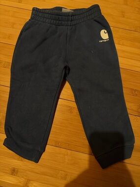 Carhartt Kids Dark Blue Logo Sweatpants with Elastic Waist